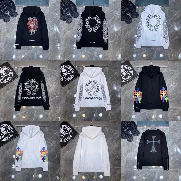 chrome hearts سترة بغطاء رأس